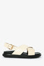 Marni Cream Leather Crossover Sandals Size 39.5