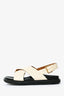 Marni Cream Leather Crossover Sandals Size 39.5