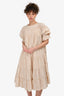 Merlette Cream Cotton Tiered Maxi Dress Size S