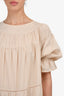 Merlette Cream Cotton Tiered Maxi Dress Size S
