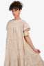 Merlette Cream Cotton Tiered Maxi Dress Size S