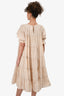 Merlette Cream Cotton Tiered Maxi Dress Size S