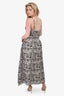 Faithfull The Brand Black/White Zebra Printed Sleeveless Dress Size M