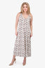 Ganni White Floral Patterned Sleeveless Maxi Dress Size 38