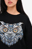 Juun.J Black Owl Embroidered Sweater Size 52