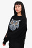 Juun.J Black Owl Embroidered Sweater Size 52