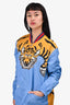 Gucci 2016 Blue/Yellow Tiger Print Rain Jacket Size 50 Mens