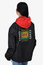 Gucci 2017 Black/Red Removable Hood Logo Printed Rain Jacket Size 54 Mens