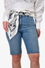 Pre-Loved Chanel™ Blue Denim Shorts with Scarf Size 40