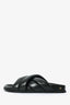 Anine Bing Black Leather Lizzie Slides Size 40