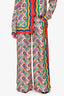 Casablanca Tennis Club Multicolour Silk Patterned Wide Leg Pants Size 36