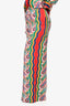 Casablanca Tennis Club Multicolour Silk Patterned Wide Leg Pants Size 36