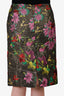 Dries Van Noten Black Floral Embroidered Midi Skirt Size 40