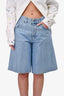 Haikure Light Blue Crystal Embellished Bermuda Shorts Size 26