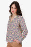 Frank & Eileen Pink/Blue Linen Floral Button Down Top Size XS