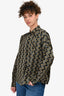 Akris Olive Green Patterned Button Down Size 2
