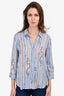L'Agence Blue Printed Button Down Top Size M