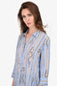 L'Agence Blue Printed Button Down Top Size M