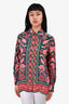 Farm Rio Emerald/Pink Patterned Button Down Top Size XS