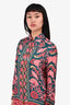Farm Rio Emerald/Pink Patterned Button Down Top Size XS