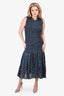 Veronica Beard Blue Patterned Sleeveless Maxi Dress Size 10
