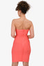 Herve Leger Coral Strapless Knotted Mini Dress Size S