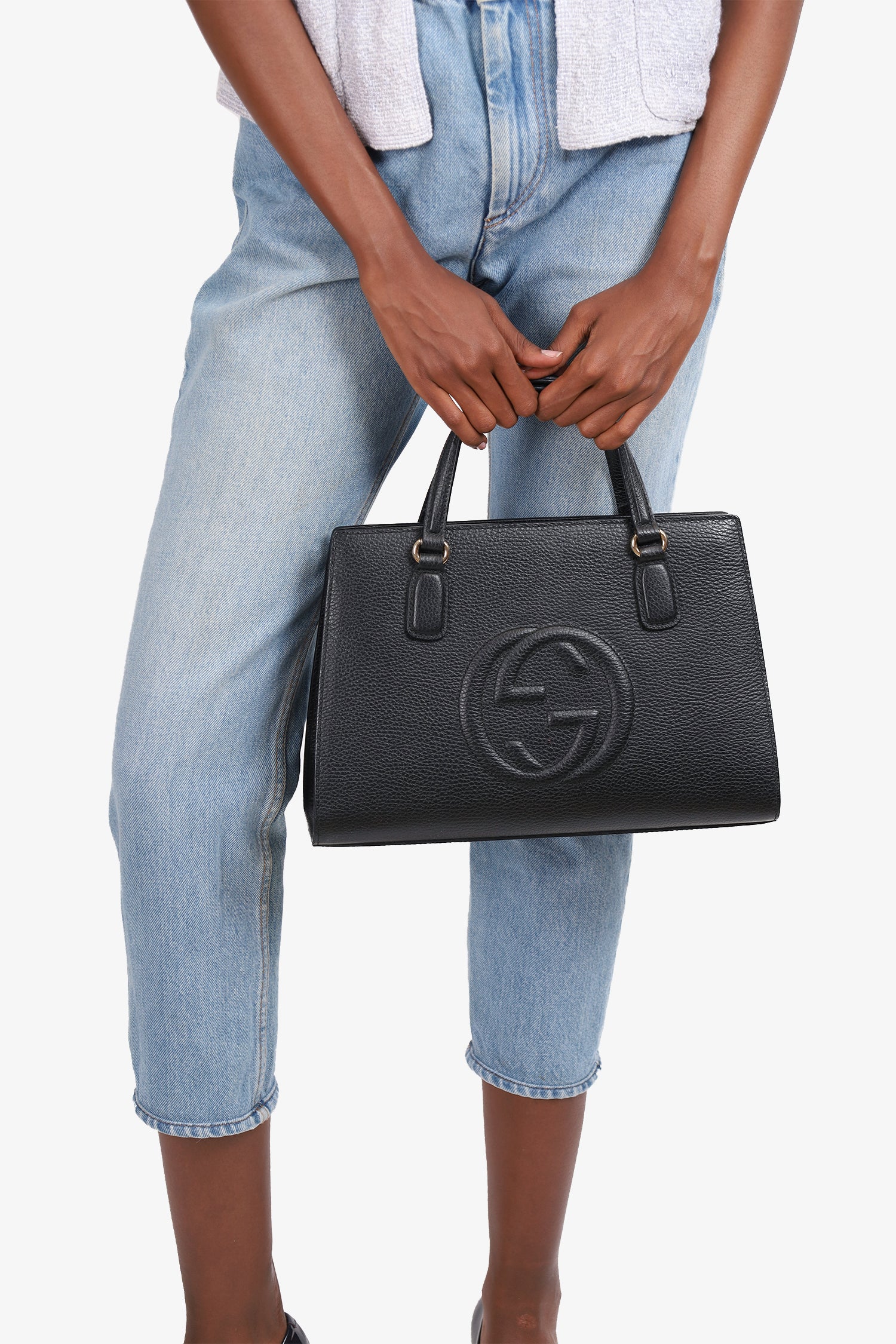 Gucci Black Leather GG Soho Top Handle with Strap – Mine & Yours