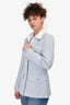 Yves Saint Laurent Light Blue Wool 4 Pocketed Blazer Size 6 US