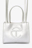 Telfar Silver Leather Small Shopping Bag