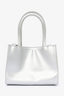 Telfar Silver Leather Small Shopping Bag