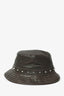 Gucci Brown Leather Bucket Stud Detail Hat Size L
