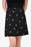 Maje Black Star Embroidered Skirt Size 40