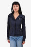 Burberry Brit Navy Single Breasted Hooded Jacket Size 2 US