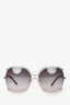 Chloe Silver Toned/Grey Oversized Sunglasses