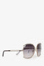 Chloe Silver Toned/Grey Oversized Sunglasses