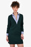 Sandro Green/Blue Striped Shirt Detailed Dress Size 36