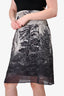 Marni Grey Embroidered A-Line Midi Skirt Size 38