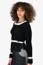 Pre-Loved Chanel™ Black/White Wool Sweater Size 34