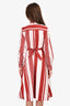 Celine Red/White Striped Collared Dress Size 36