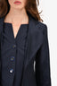 Chanel 2014 Navy Pleated Evening Jacket Size 40
