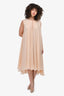 Salvatore Ferragamo Sheer Peach Silk Sleeveless Dress Size 40