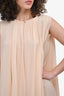Salvatore Ferragamo Sheer Peach Silk Sleeveless Dress Size 40