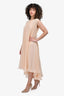 Salvatore Ferragamo Sheer Peach Silk Sleeveless Dress Size 40