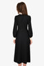 Saint Laurent Black/White Sequin Button-Up Collared Midi Dress Size 38