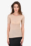 Max Mara Pink Silk Round Neck Knit Top Size S