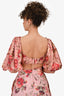 Zimmermann Pink Floral Linen Cropped Top Size 0