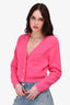 Ganni Pink Alpaca Rhinestone Button Cardigan Size XS