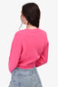 Ganni Pink Alpaca Rhinestone Button Cardigan Size XS