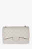 Chanel 2019/20 Grey Lambskin Leather Jumbo Double Flap