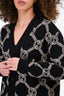 Gucci Black/Beige Monogram Reversible Cardigan Size S